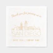 Goud Folie Custom San Diego Show & Event Servetten (Voorkant)
