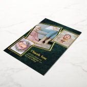 Goud Folie DANK JE WEL Foto Collage Modern QR CODE Folie Uitnodiging (Gedraaid)