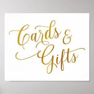 Goud Folie (Faux) Trouwbord - Elegante Typografie Poster