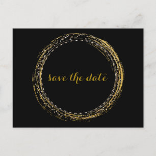 Goud Folie Glamour Cirkel Save The Date Postkaart Aankondigingskaart