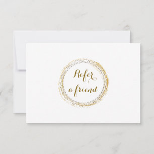 Goud Folie Glamour Cirkel Witte Referralkaart