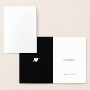 Goud-folie-hart met pijl monogram bruiloft folie kaarten