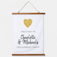 Goud Folie Hart Verlovingsfeest Welkomstbanner