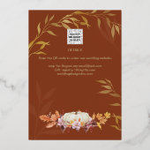 GOUD FOLIE Herfst Pompoen BRUIDSSHOWER QR Code Folie Uitnodiging (Achterkant)