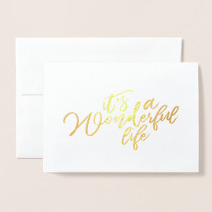 Goud Folie Het Is Een Wonderbaar Leven Kerstkaart Kaarten