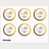 Goud Folie Hulst Kerstmis Ronde Sticker (Vel)