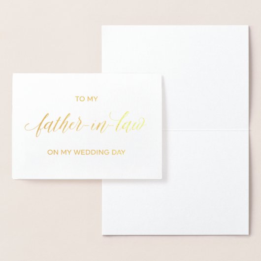 Goud Folie Kaart | aan mijn vader op mijn trouwdag (Display)