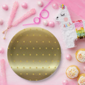 Goud Folie Kleur Stippen Papieren Bordje (Feest)