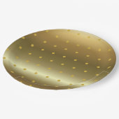 Goud Folie Kleur Stippen Papieren Bordje (Gekanteld)