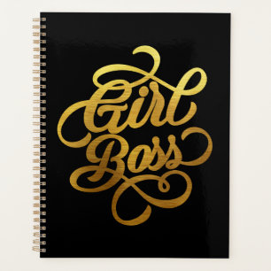 Goud Folie Meisje Baas Typografie Zwart Planner