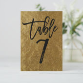 Goud Folie Moderne Script Tafelnummer 7 (Staand voorkant)