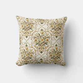 Goud Folie Naadloos Bloemmotief Art Deco Worp Kuss Kussen