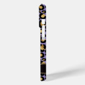Goud Folie Op Paarse Luipaardprint Monogram Case-Mate iPhone Case (Achterkant / Links)