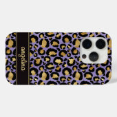 Goud Folie Op Paarse Luipaardprint Monogram Case-Mate iPhone Case (Achterkant (horizontaal))