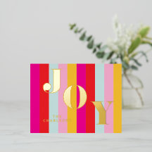Goud Folie Postkaart Kerst Strepen Kerstmail