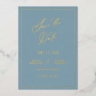 Goud Folie Save the Date Moderne Uitnodigingskaart Uitnodiging