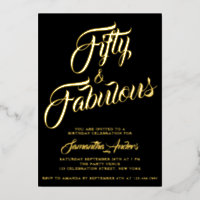 Goud Folie Vijftig en Fantastisch Script 50ste Ver