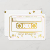 Goud Folie Vintage Cassettesong Verzoek Kaart (Voorkant / Achterkant)