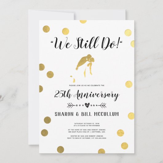 Goud Folie We Still Do | 25-jarige huwelijksverjaa Kaart (Voorkant)