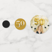 Goud | Foto | 50e verjaardagstafel Confetti (Achterkanten)