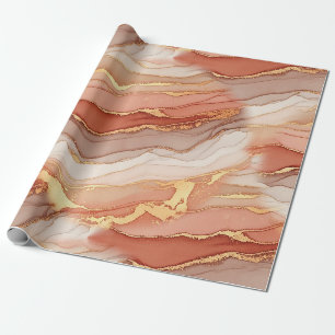 Goud geaderd Sienna Marmer Luxe Kunst Cadeaupapier