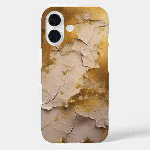 Goud gebarsten iPhone 16 hoesje