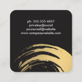 Goud geborsteld en wit leer vierkante visitekaartje (Achterkant)