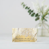 Goud geborsteld | Goud Textuur | Marmeren Achtergr Visitekaartje (Staand voorkant)