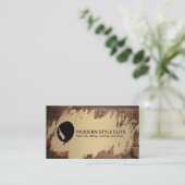 Goud geborsteld | Hout | Kapsalon Kapper Visitekaartje (Staand voorkant)