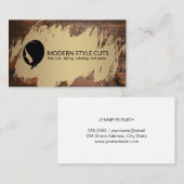 Goud geborsteld | Hout | Kapsalon Kapper Visitekaartje (Voorkant / Achterkant)