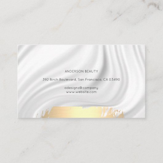 Goud geborsteld | Makeup Palette | Zijde Draperie Visitekaartje (Achterkant)