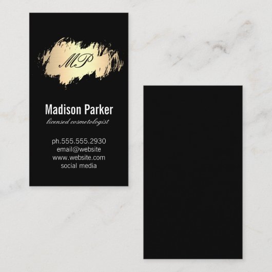 Goud geborsteld met zwart visitekaartje (Voorkant / Achterkant)