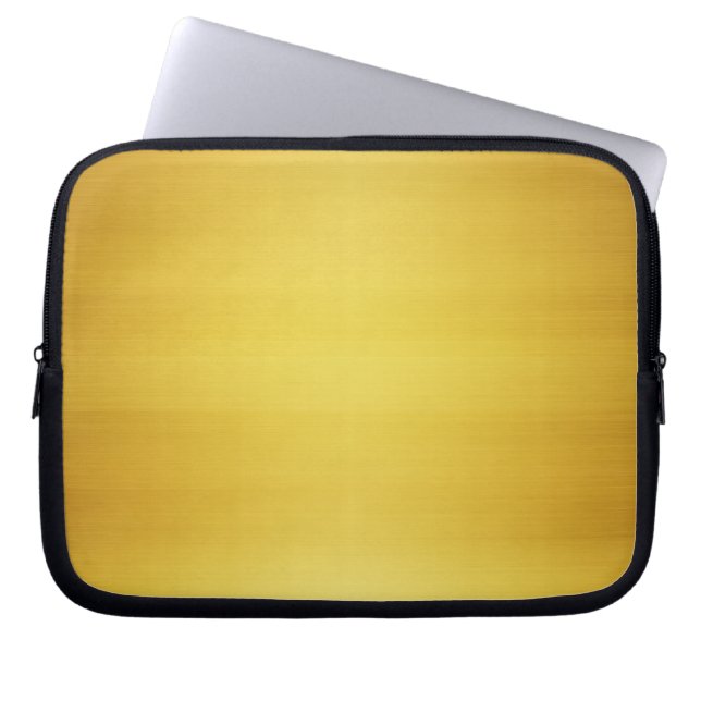 Goud geborsteld metaal laptop sleeve (Voorkant)