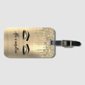 Goud geborsteld Metaal Monogram Naam en Initiaal Bagagelabel (Voorkant (horizontaal))
