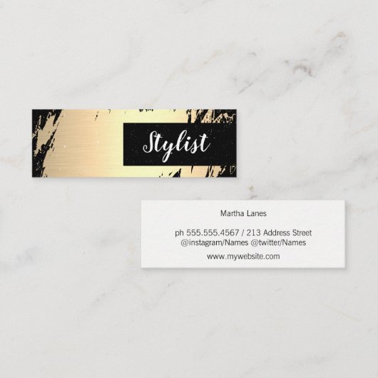 Goud geborsteld / Stijllijst Mini Visitekaartje (Voorkant / Achterkant)