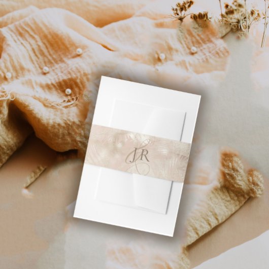 Goud Geborsteld Tropisch Palmblad Bruiloft Uitnodigingen Wikkel