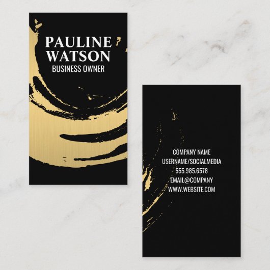 Goud geborstelde textuur visitekaartje (Voorkant / Achterkant)