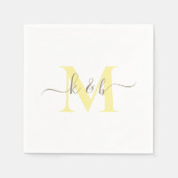 Goud & Geel Monogram Swash Script Witte Cocktail