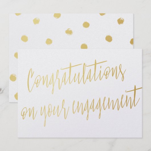 Goud: "Gefeliciteerd met je verloving" Kaart (Voorkant / Achterkant)