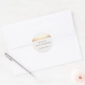 Goud gekleurd gestreept modern wit crème ronde sticker (Envelop)