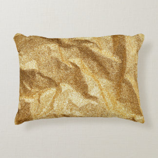 Goud gekreukeld papier textuur abstracte achtergro accent kussen