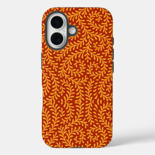 Goud Gele Bladrijke Wingerd Patroon iPhone 16 Hoesje