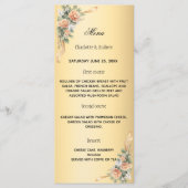 Goud gele bloemen lint huwelijksjubileum menu (Voorkant)