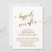 Goud Gelukkig tot in Eeuwigheid Huwelijksfeest na Kaart (Voorkant)