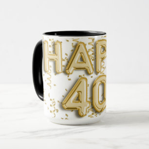 Goud Gelukkige 40e Verjaardag Mok