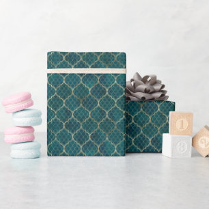 Goud geometrisch arabesk cadeaupapier
