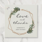 Goud geometrisch geslacht neutraal Baby shower Bedankjes Labels (Voorkant)