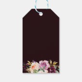 Goud Geometrisch Groen Bourgondië Bloemen Dank u Cadeaulabel (Achterkant)