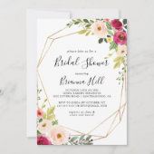 Goud Geometrisch groen Roze Blush Vrijgezellenfees Kaart (Voorkant)