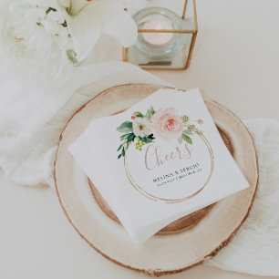 Goud Geometrische Herfst Flowers Weddenschappen Servet